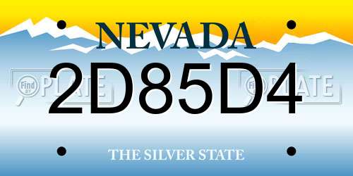 2D85D4 Nevada License Plate