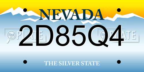 2D85Q4 Nevada License Plate
