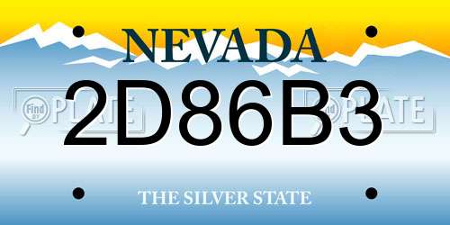2D86B3 Nevada License Plate