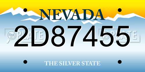 2D87455 Nevada License Plate
