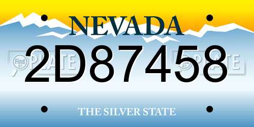 2D87458 Nevada License Plate