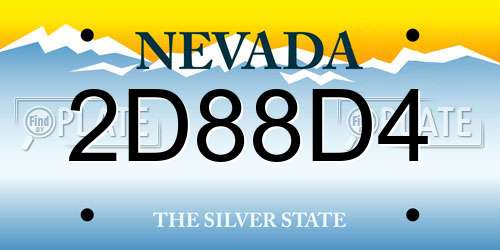 2D88D4 Nevada License Plate