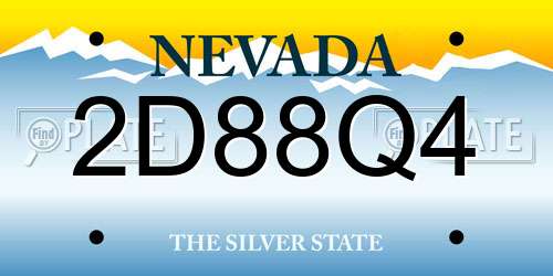 2D88Q4 Nevada License Plate