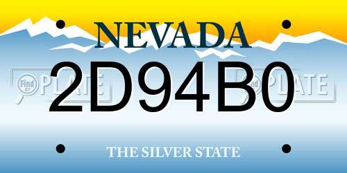 2D94B0 Nevada License Plate