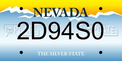 2D94S0 Nevada License Plate