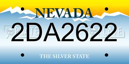 2DA2622 Nevada License Plate