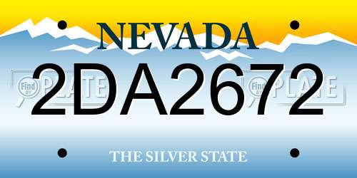 2DA2672 Nevada License Plate