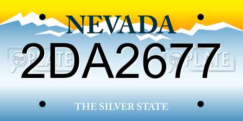 2DA2677 Nevada License Plate