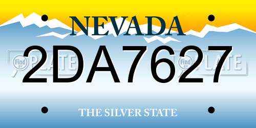 2DA7627 Nevada License Plate