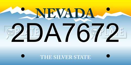 2DA7672 Nevada License Plate