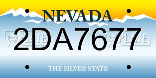 2DA7677 Nevada License Plate