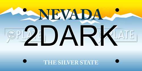 2DARK Nevada License Plate