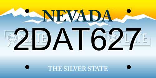 2DAT627 Nevada License Plate
