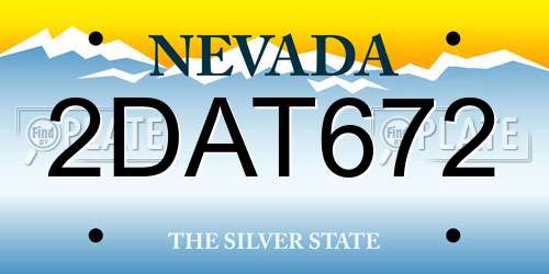 2DAT672 Nevada License Plate