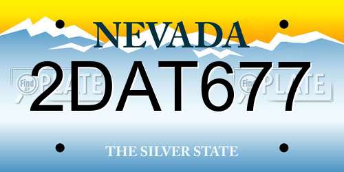 2DAT677 Nevada License Plate