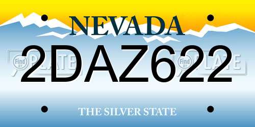 2DAZ622 Nevada License Plate