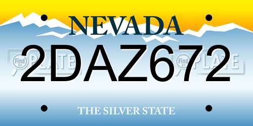2DAZ672 Nevada License Plate