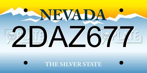 2DAZ677 Nevada License Plate