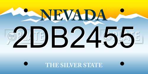 2DB2455 Nevada License Plate