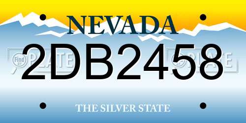 2DB2458 Nevada License Plate