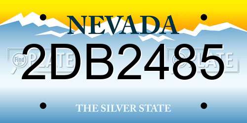 2DB2485 Nevada License Plate