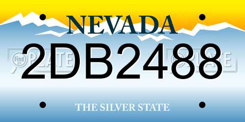 2DB2488 Nevada License Plate