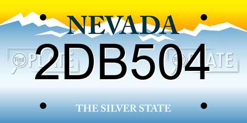 2DB504 Nevada License Plate