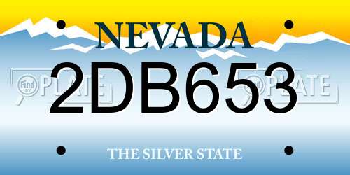 2DB653 Nevada License Plate