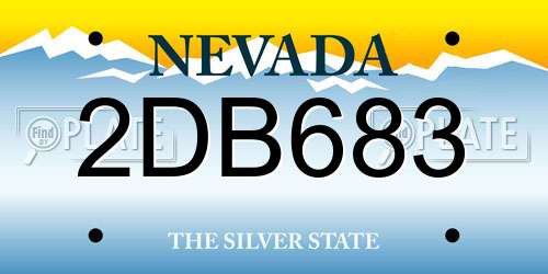2DB683 Nevada License Plate