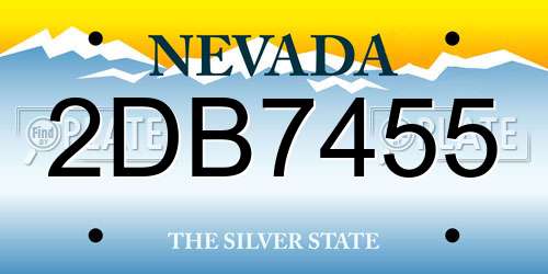 2DB7455 Nevada License Plate