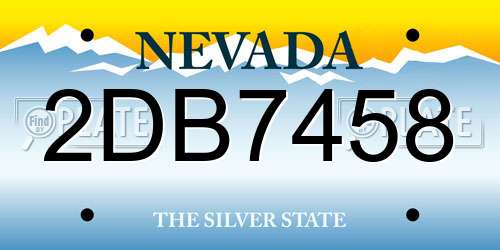 2DB7458 Nevada License Plate
