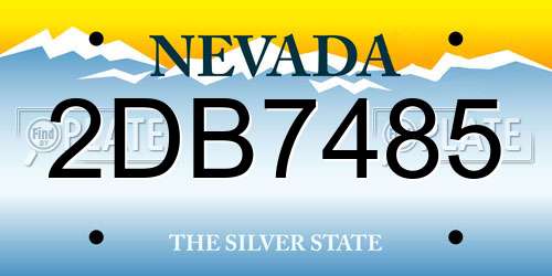 2DB7485 Nevada License Plate