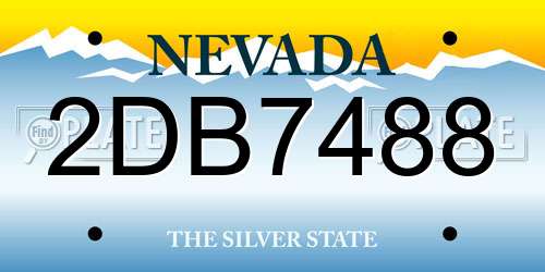 2DB7488 Nevada License Plate