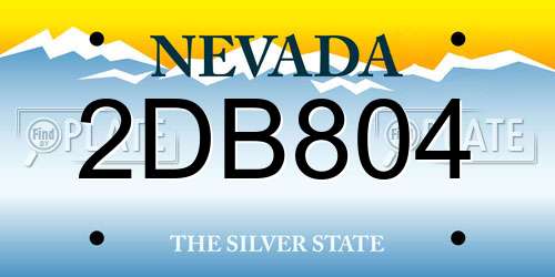 2DB804 Nevada License Plate