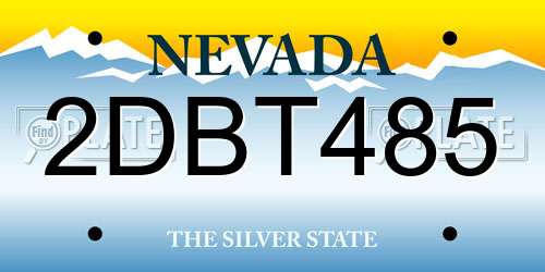 2DBT485 Nevada License Plate