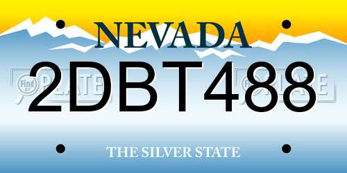 2DBT488 Nevada License Plate