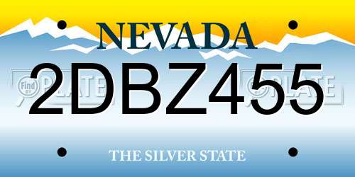 2DBZ455 Nevada License Plate
