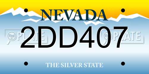 2DD407 Nevada License Plate