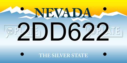 2DD622 Nevada License Plate