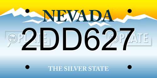 2DD627 Nevada License Plate