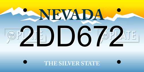 2DD672 Nevada License Plate