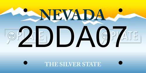 2DDA07 Nevada License Plate