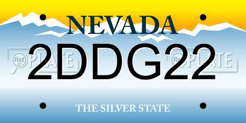 2DDG22 Nevada License Plate