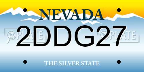 2DDG27 Nevada License Plate