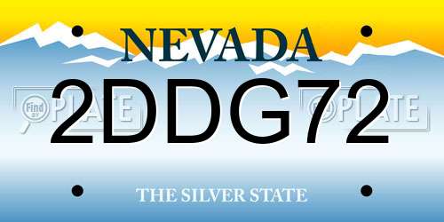 2DDG72 Nevada License Plate