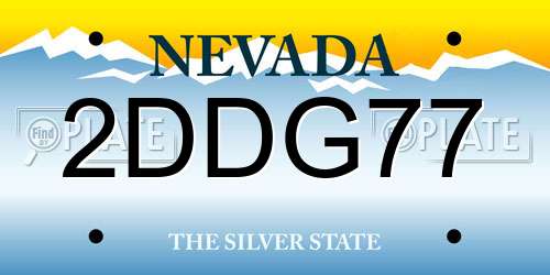 2DDG77 Nevada License Plate