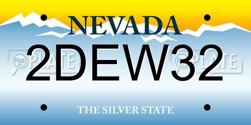 2DEW32 Nevada License Plate