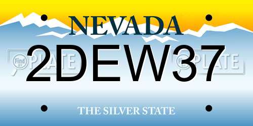 2DEW37 Nevada License Plate
