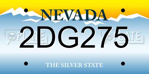 2DG275 Nevada License Plate