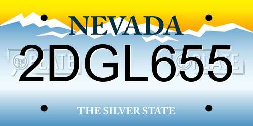 2DGL655 Nevada License Plate